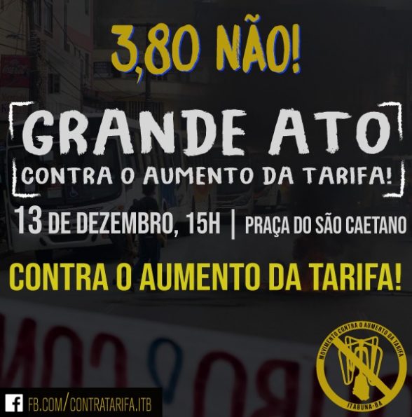 aumento de passagem em itabuna