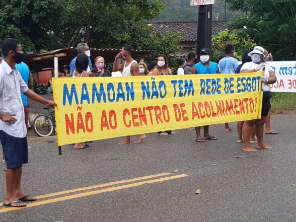 mamoan protesto contra centro de acolhimento Covid19