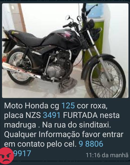 Moto roubada em Ilhéus