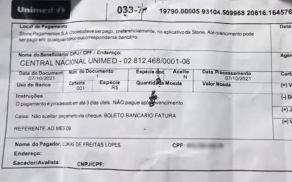Boleto falso golpe