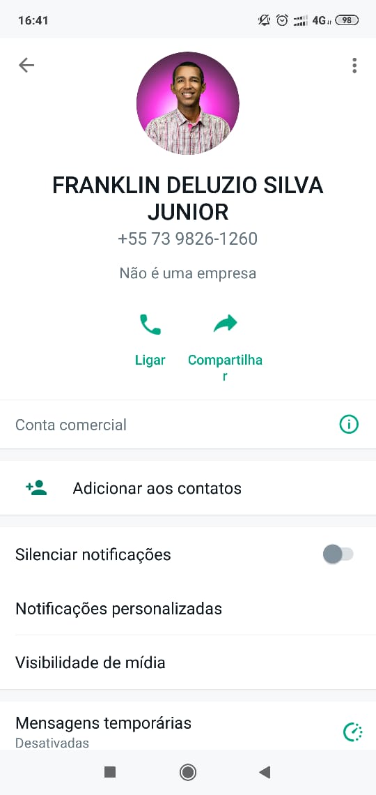 WhatsApp falso de Franklin