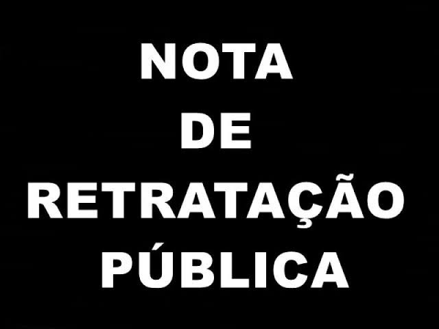 Nota de retratação pública