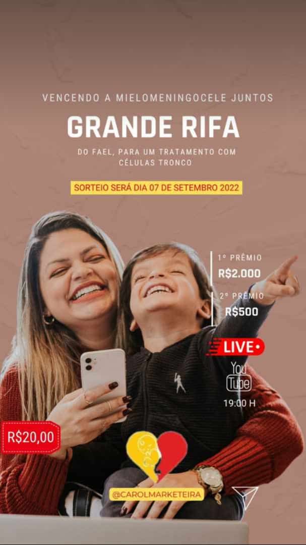 Fael de 4 aninhos tem um diagnóstico chamado Mielomeningocele