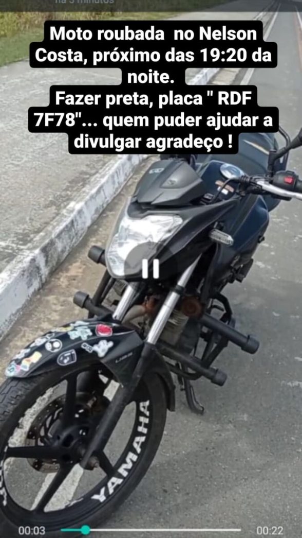 Moto roubada Nelson Costa