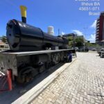Locomotiva 12 antiga maria fumaca na praça misael tavares