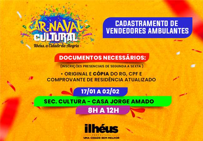 Carnaval ambulante cadastramento
