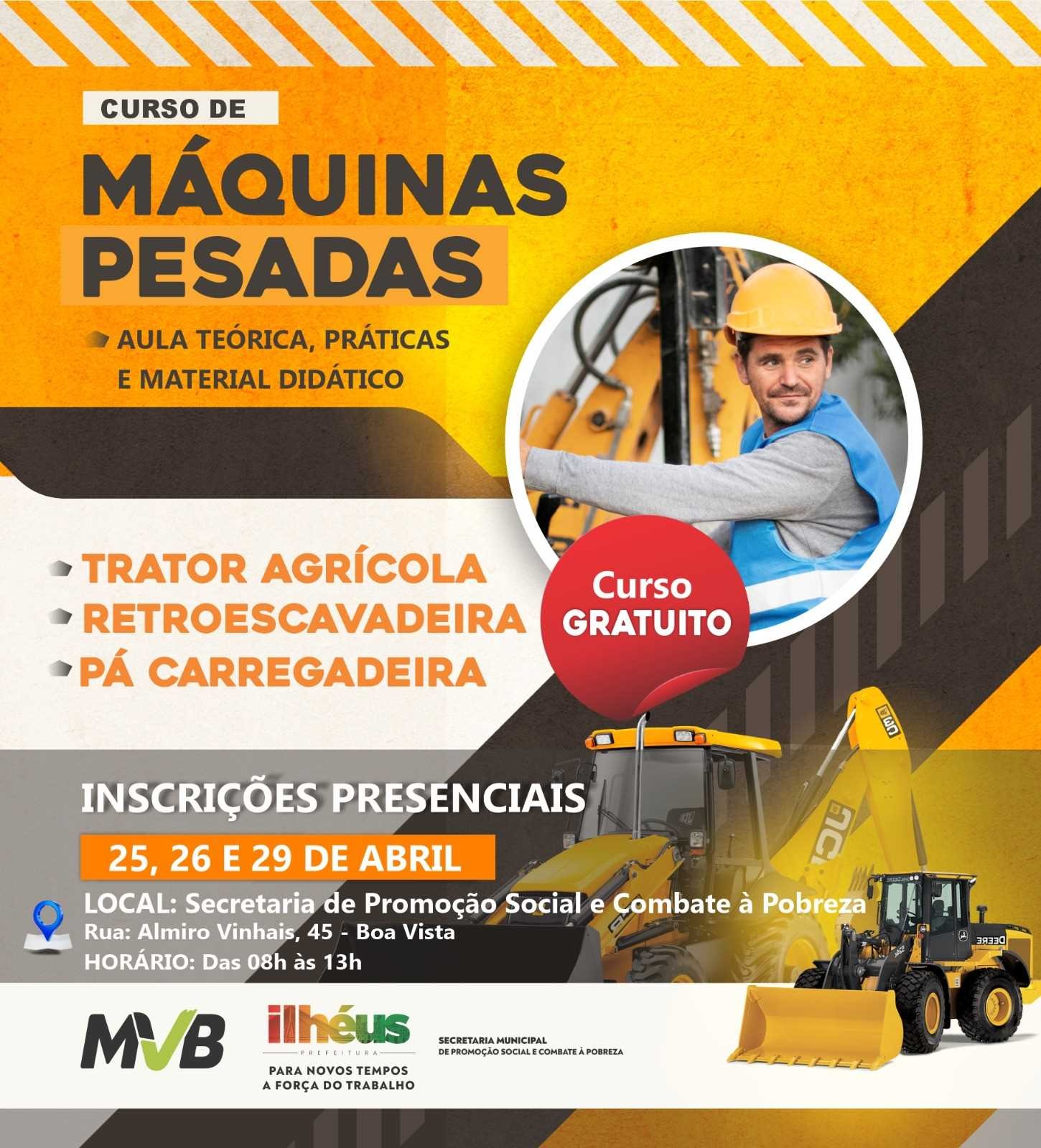 Curso de máquina pesada Ilhéus secretaria de promoção social