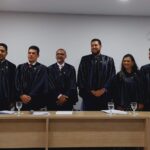 Da esquerda os novos diretores Tales, Leandro, Vercil, Adive, Fernanda e Ícaro