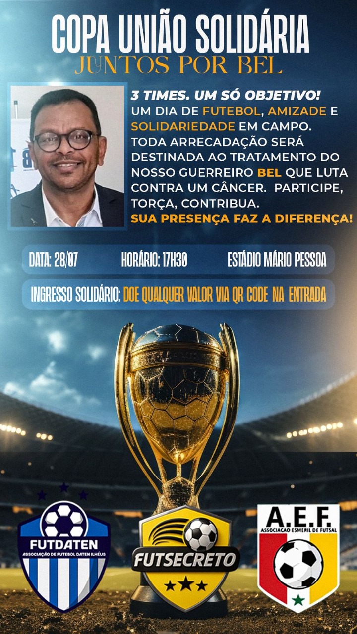 Jogo beneficente em prol de bel