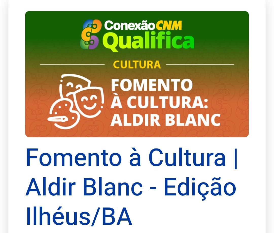 Curso fomento a cultura Aldir Blanc