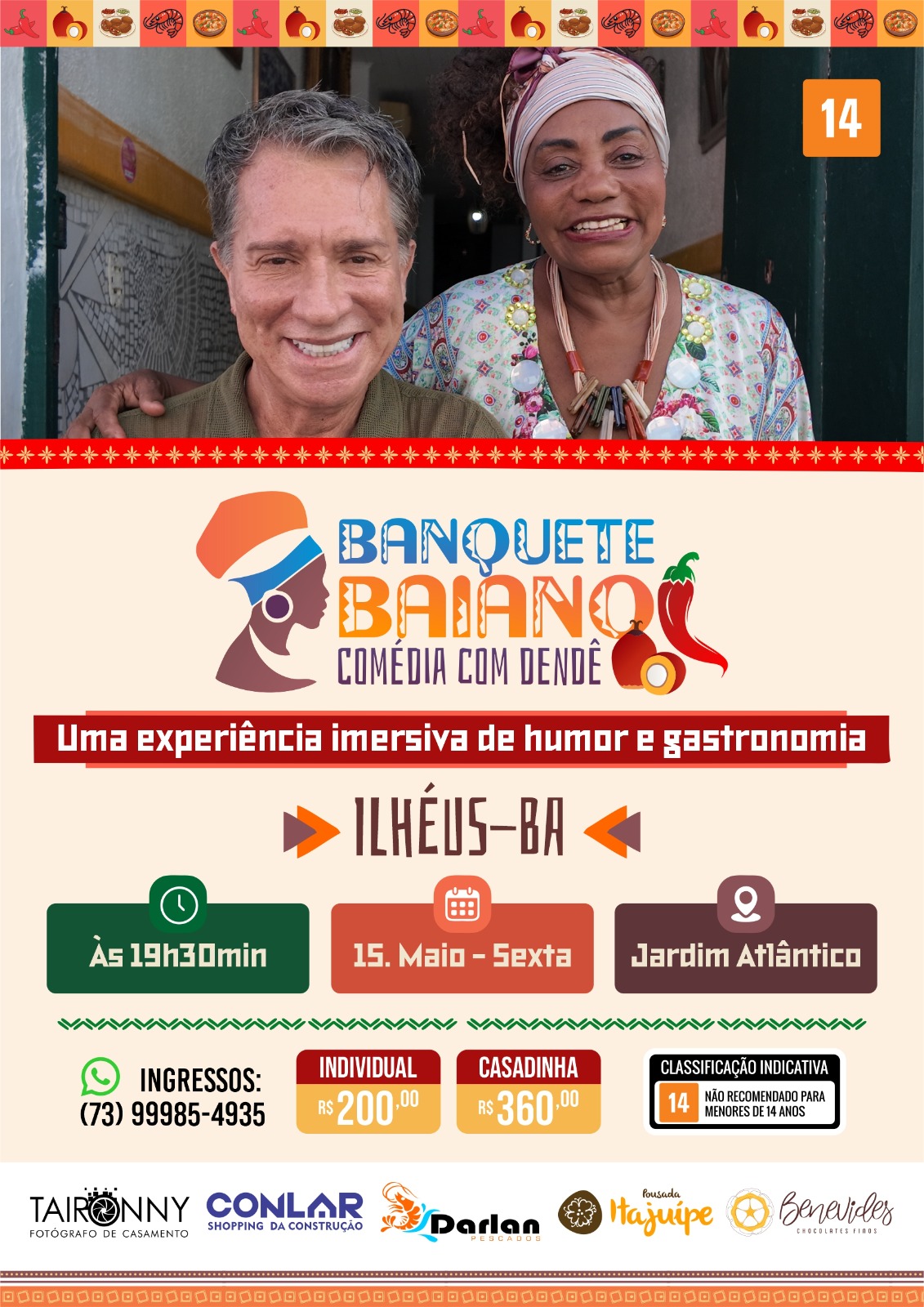 experiência inédita que une humor e gastronomia baiana