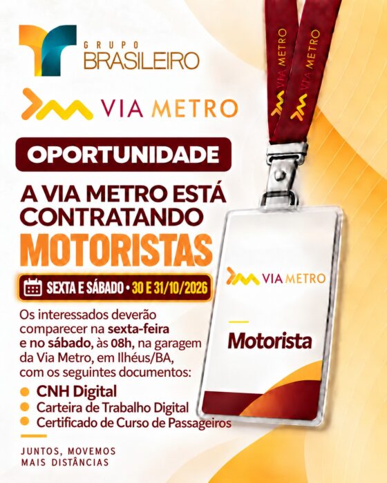 VIAMETRO emprego motorista