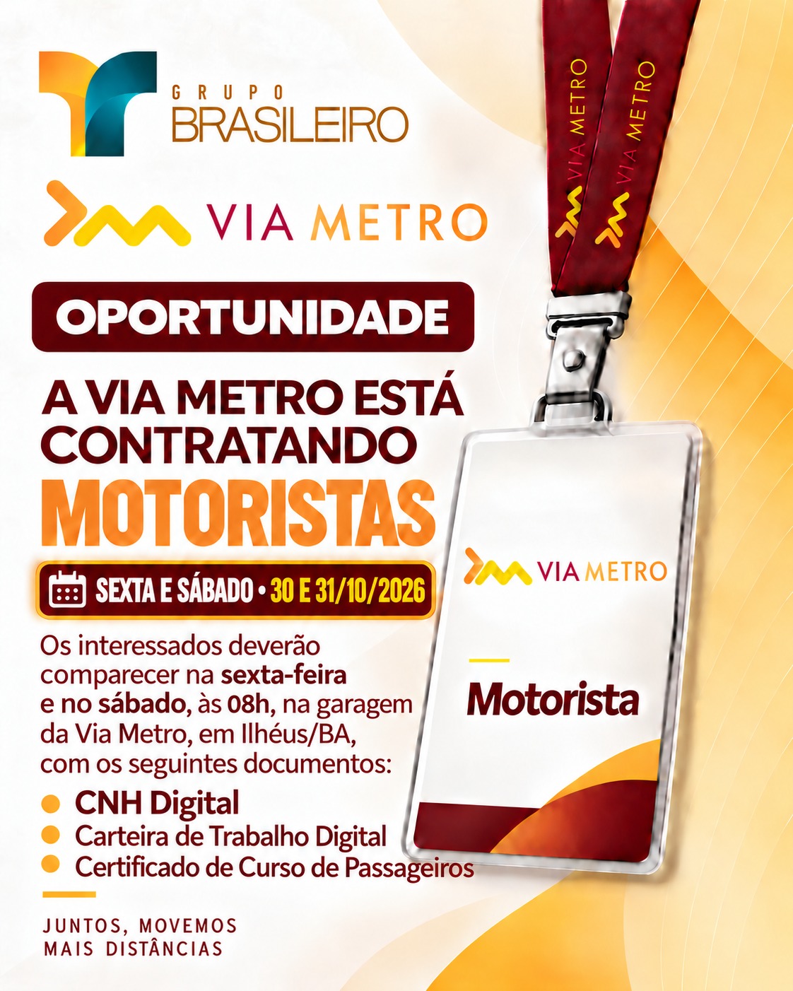 VIAMETRO emprego motorista
